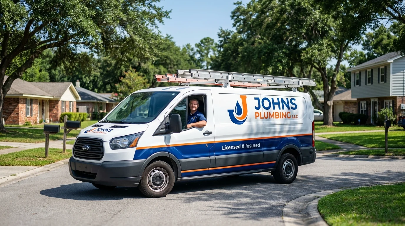 Johns Plumbing LLC service van in Stottville, NY