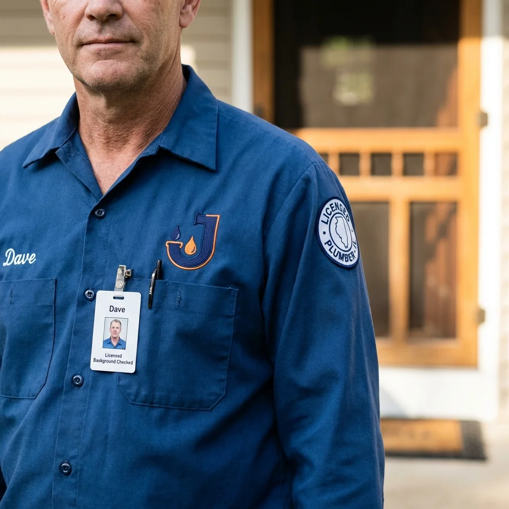 Licensed plumber showing ID badge in Stottville, NY