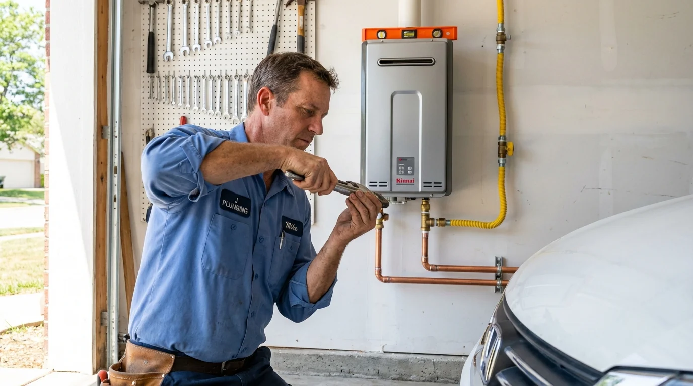 Tankless water heater installation by a Johns Plumbing LLC plumber in Stottville